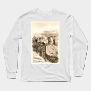 Western Canyon Watercolor Long Sleeve T-Shirt